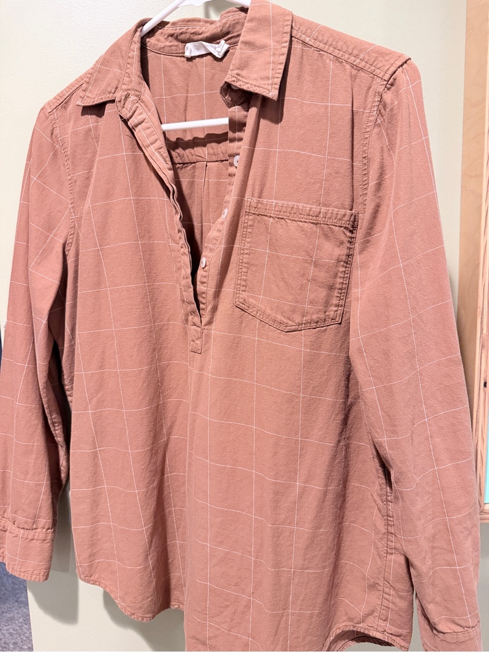 Carve Designs Button-Down Shirt in golden tan Windowpane